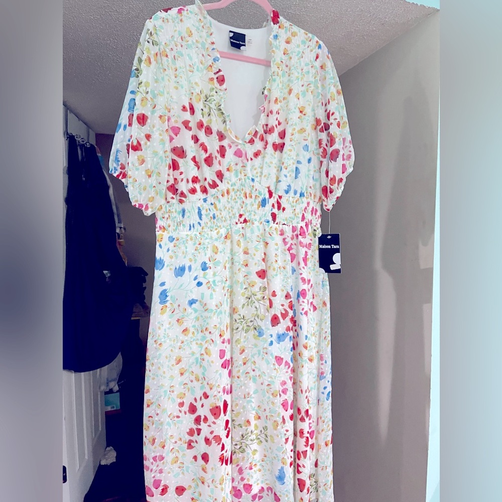 Maison Tara Floral Midi Dress